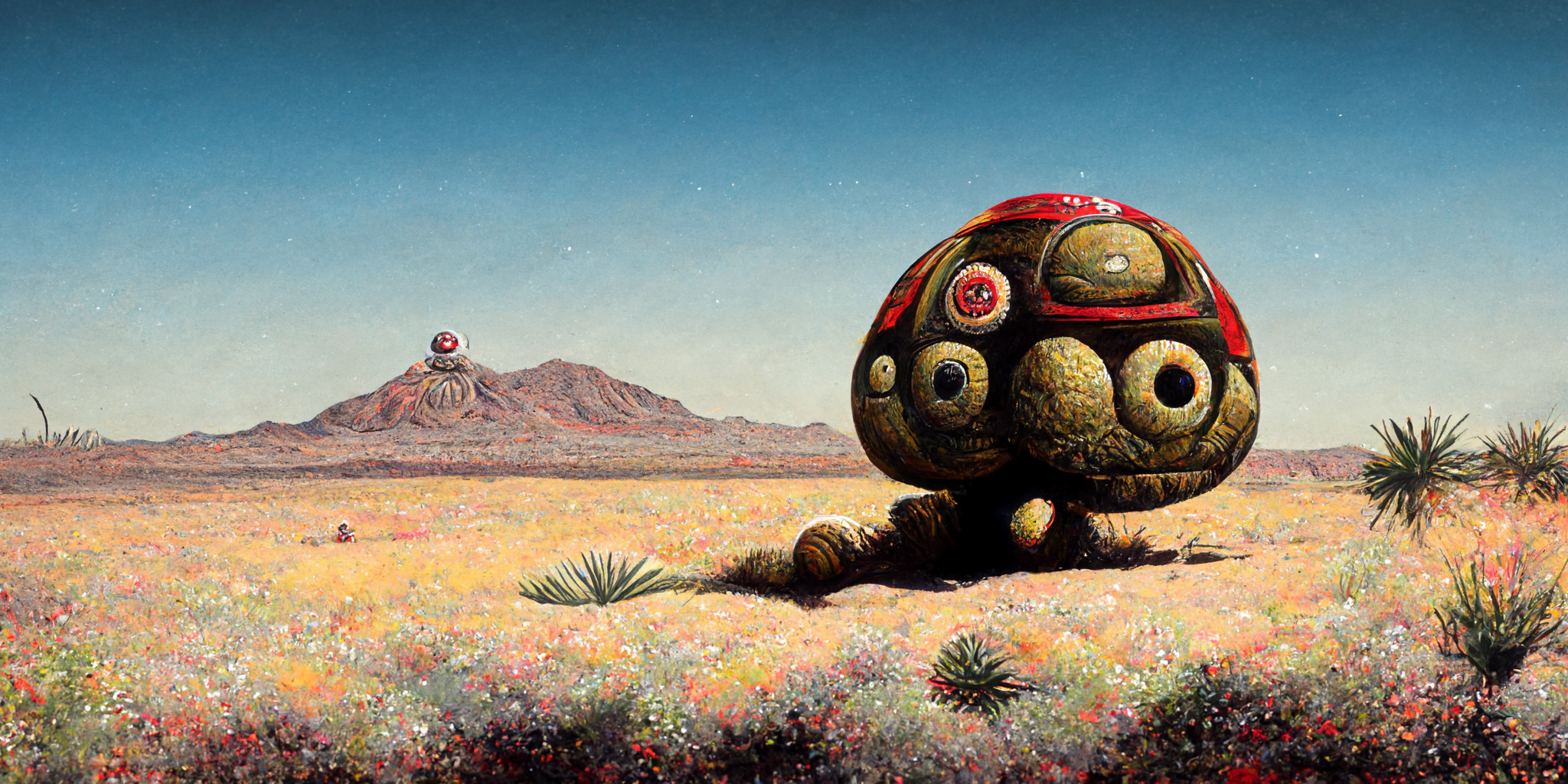 AI-generated image for Brutus Buckeye on Peyota in a desert