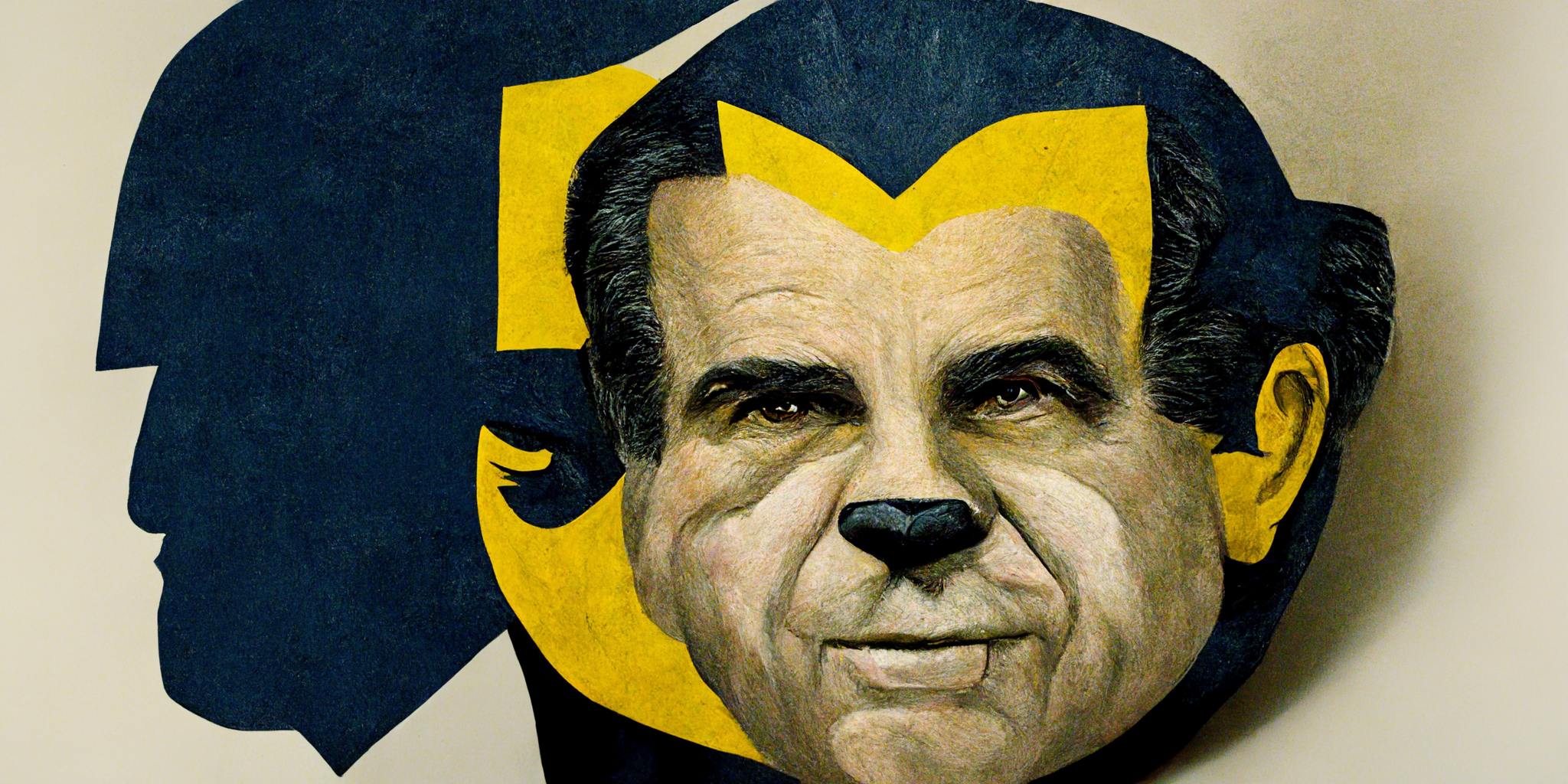 an AI rendering of Richard Nixon as a wolverine