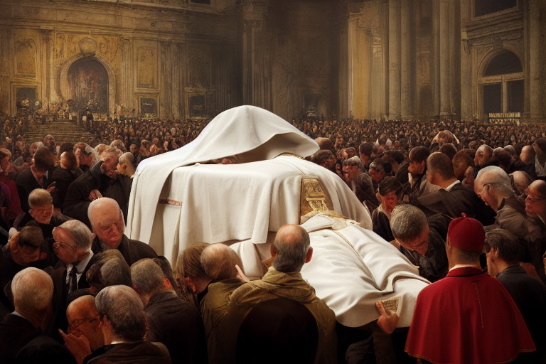 AI-generated image for Catholics crying over a dead pope