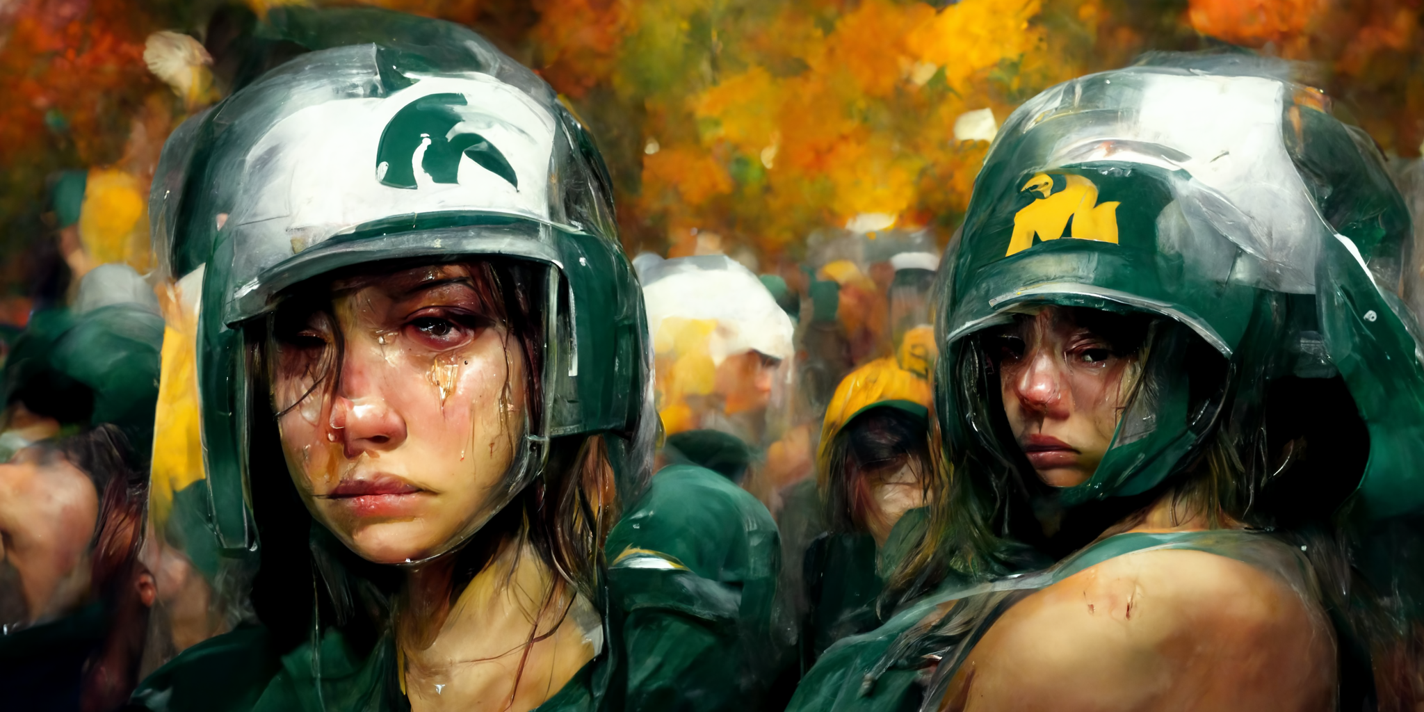 AI-generated image for crying Michigan State fan