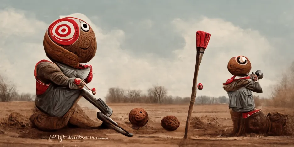 AI-generated image of Brutus Buckeye skeetshooting