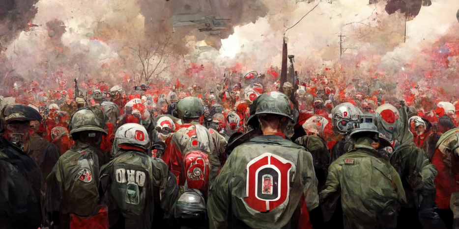 Ohio State fans going to war (hopefully not with the fascists!)