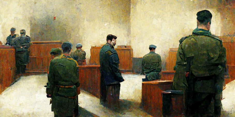 Ryan Day before a military tribunal