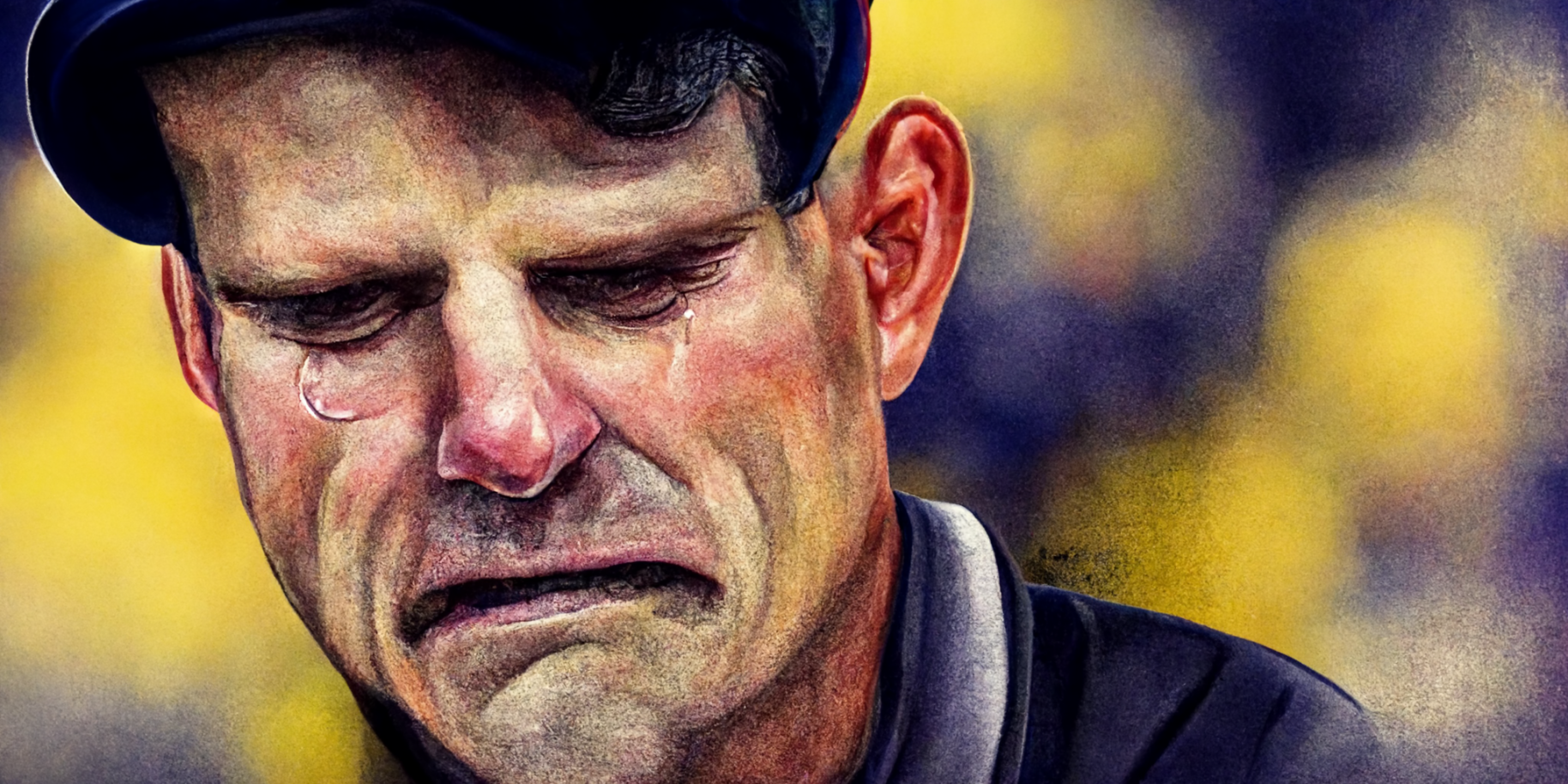 Jim Harbaugh is sad.