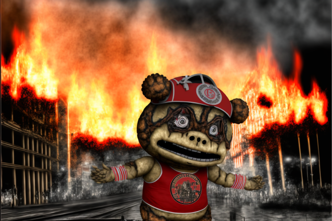 Brutus Buckeye willing to burn it down against Georgia in the Peach Bowl.